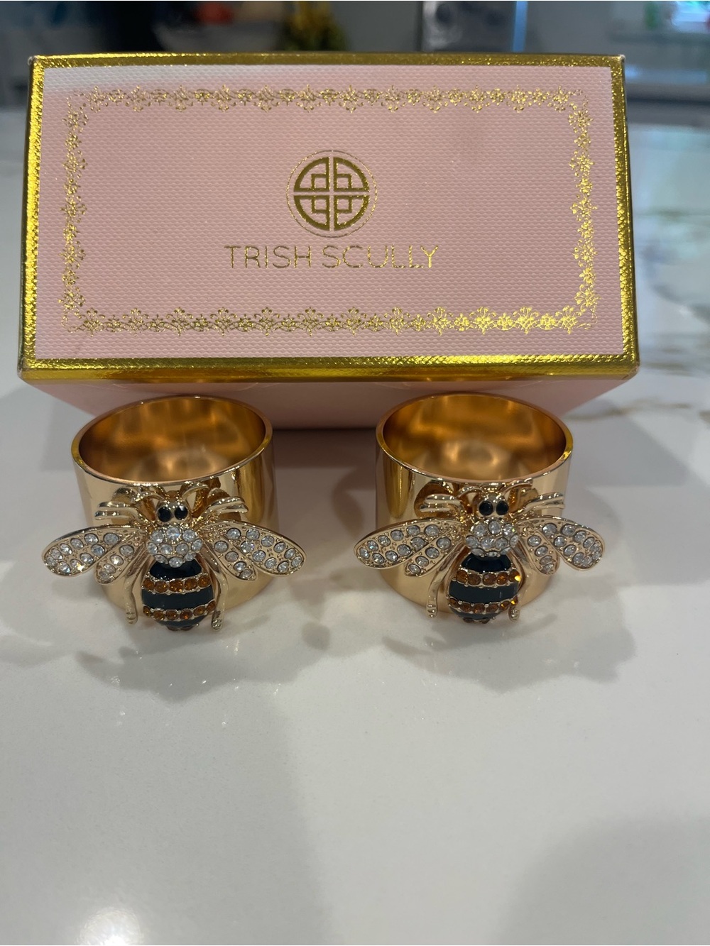 Trish Scully Queen Bee Napkin Rings - Set of 2
